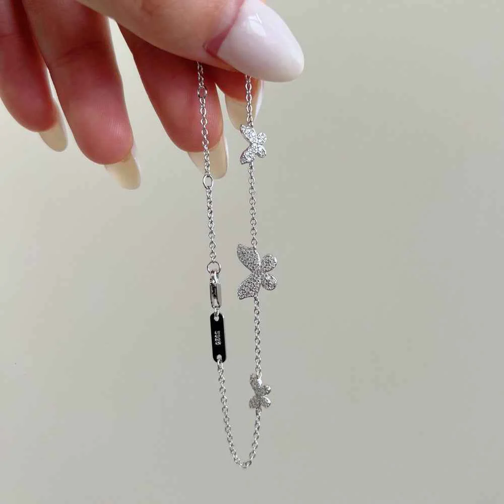 “Flutter Shine” 925 Sterling Silver Butterfly Moissanite Bracelet - Image 3