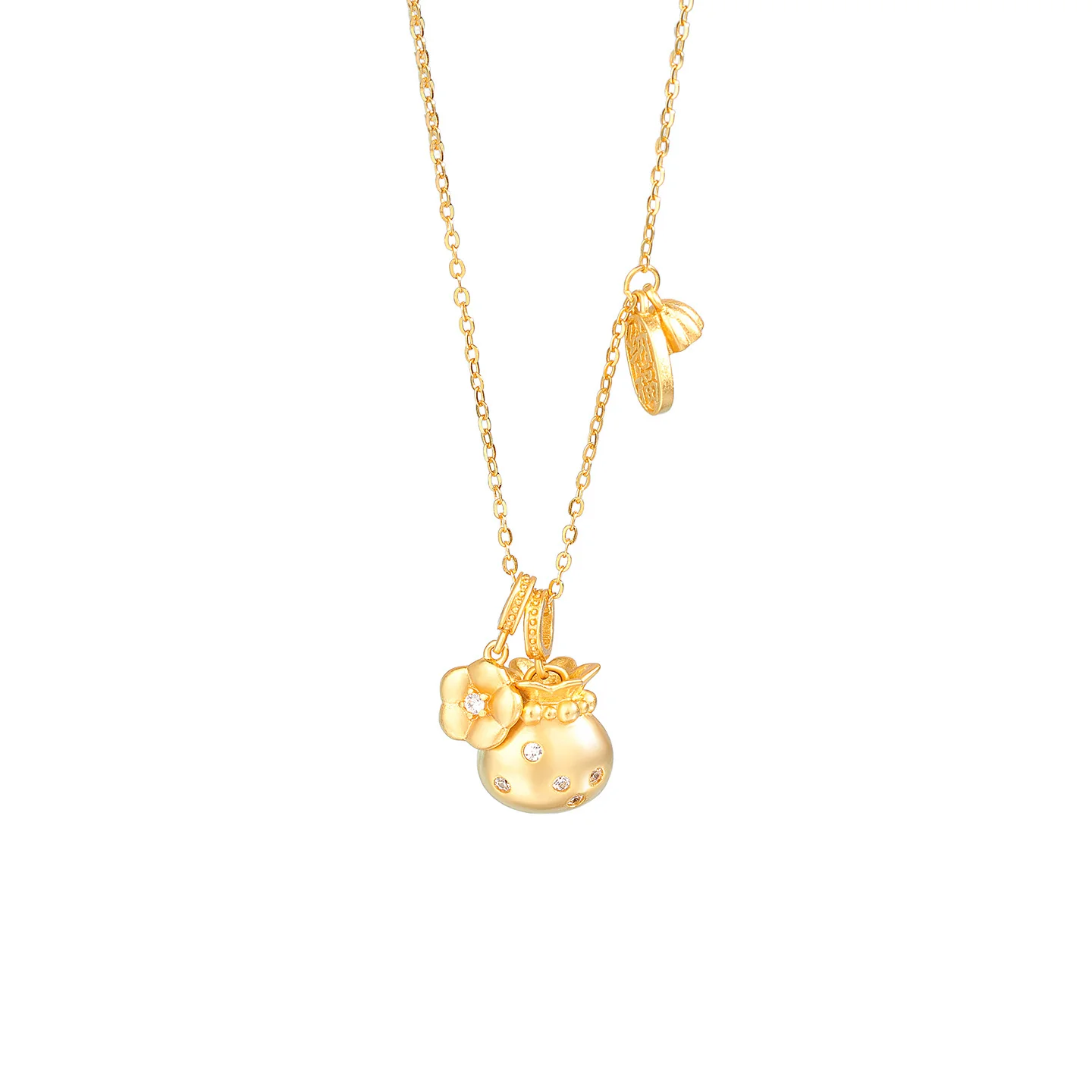 “Fortune Bloom” S925 Sterling Silver Lucky Pouch Necklace