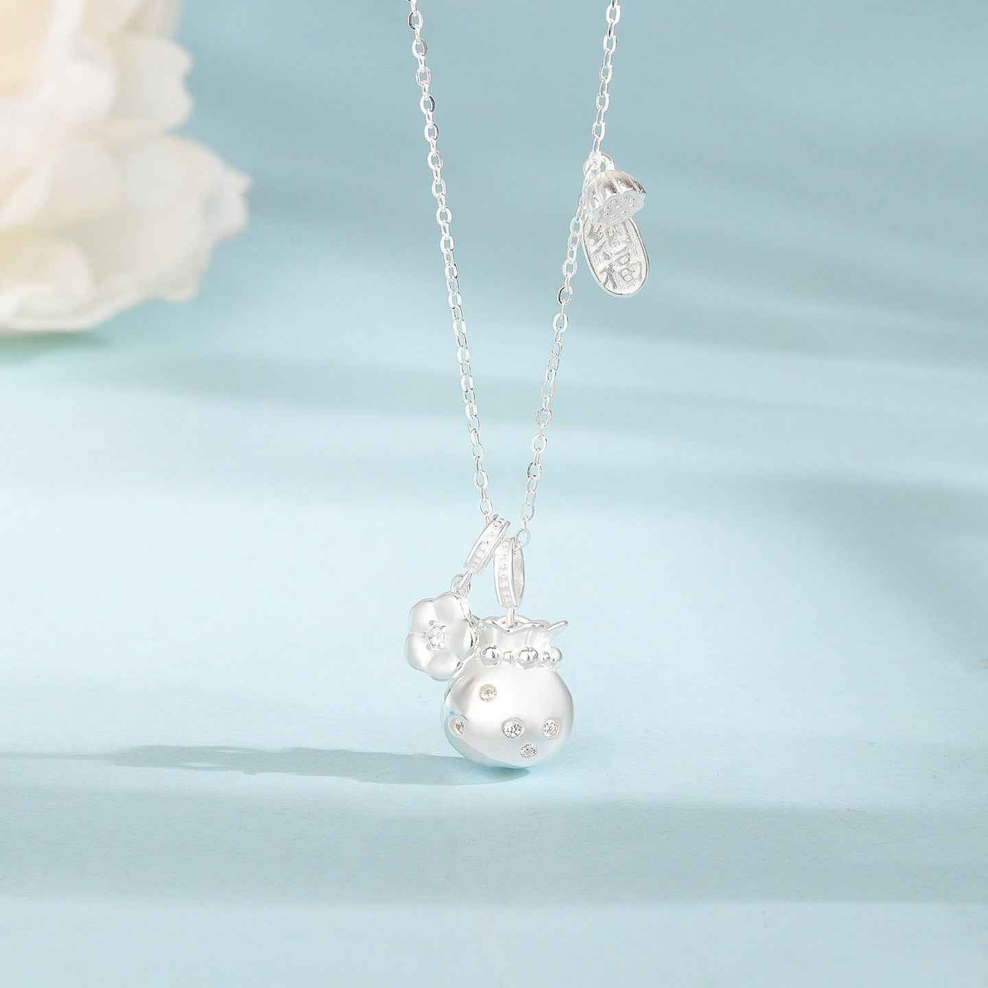 “Fortune Bloom” S925 Sterling Silver Lucky Pouch Necklace - Image 4