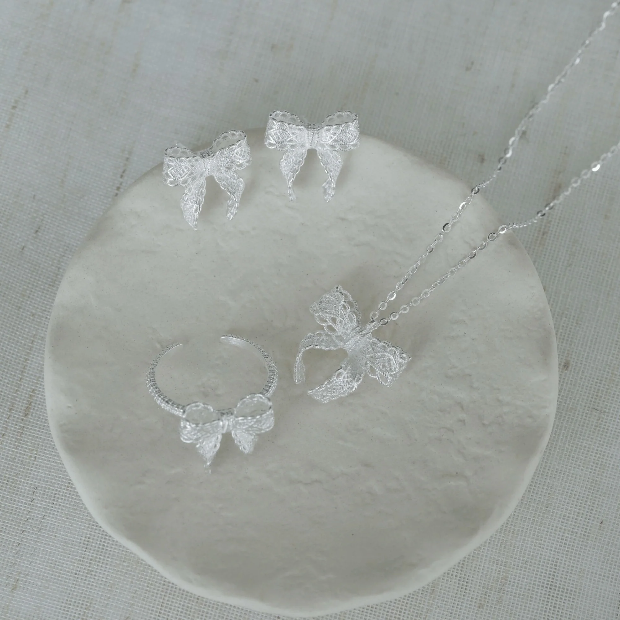 “French Bow” 925 Sterling Silver Jewelry Set — Original Design