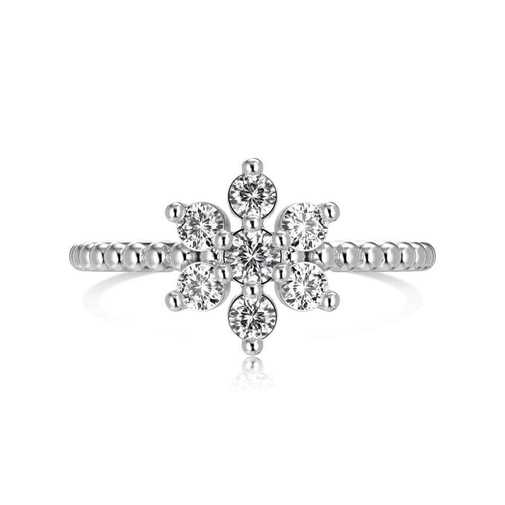 “Frost Étoile” S925 Sterling Silver Snowflake Zircon Jewelry Set (Necklace, Earrings & Ring) - Image 4