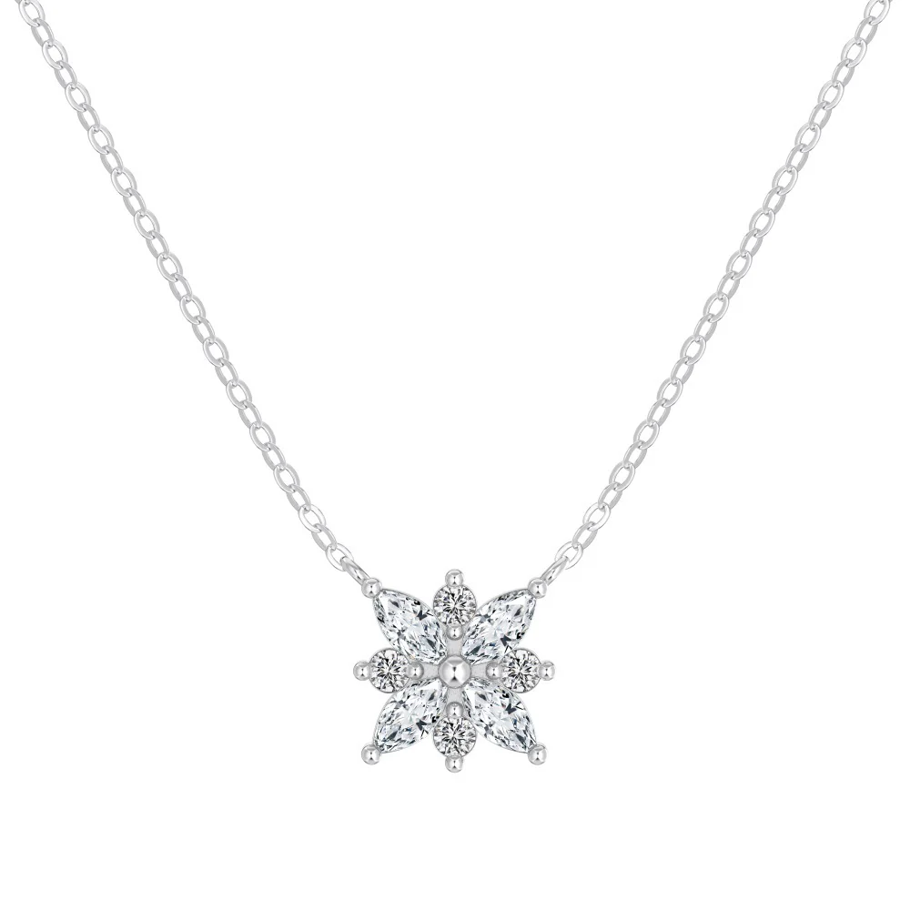 “Glacier Bloom” S925 Sterling Silver Snowflake Crystal Jewelry Set (Necklace, Bracelet & Earrings) - Image 4