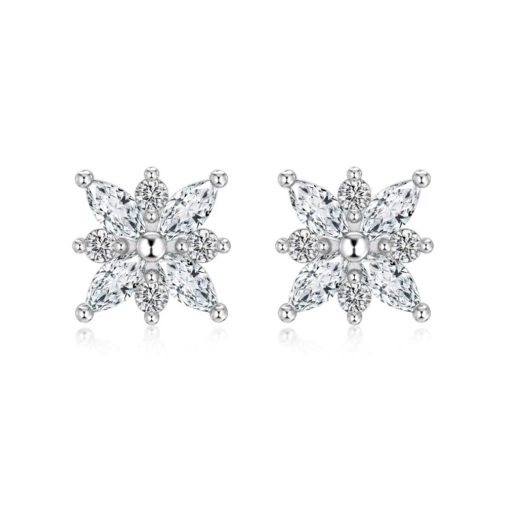 “Glacier Bloom” S925 Sterling Silver Snowflake Crystal Jewelry Set (Necklace, Bracelet & Earrings) - Image 6