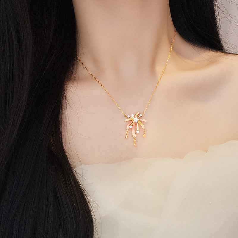 “Glow Fireworks” S925 Sterling Silver Enamel Necklace - Image 2