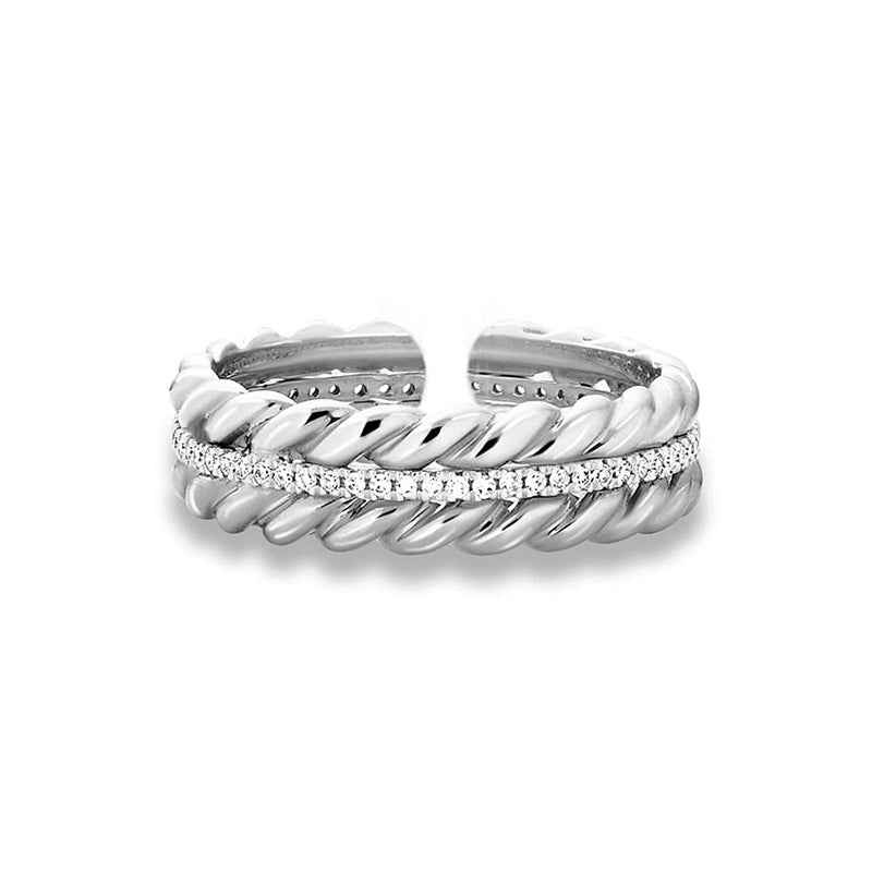 "Golden Harvest" 925 Sterling Silver Wheat-Twist Adjustable Ring - Image 3