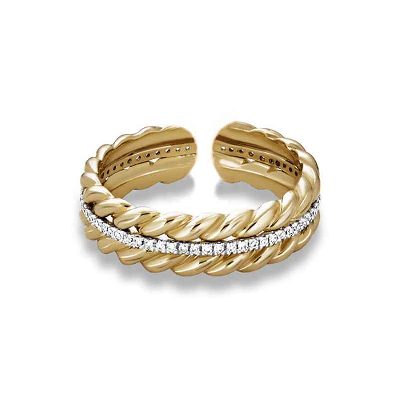 "Golden Harvest" 925 Sterling Silver Wheat-Twist Adjustable Ring - Image 4