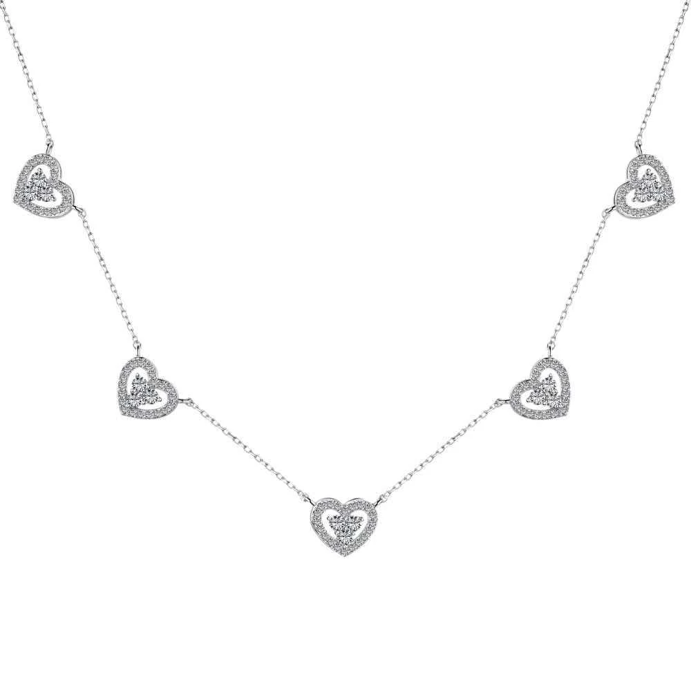 “Heart Symphony” 925 Sterling Silver Multicolor Heart Necklace - Image 3