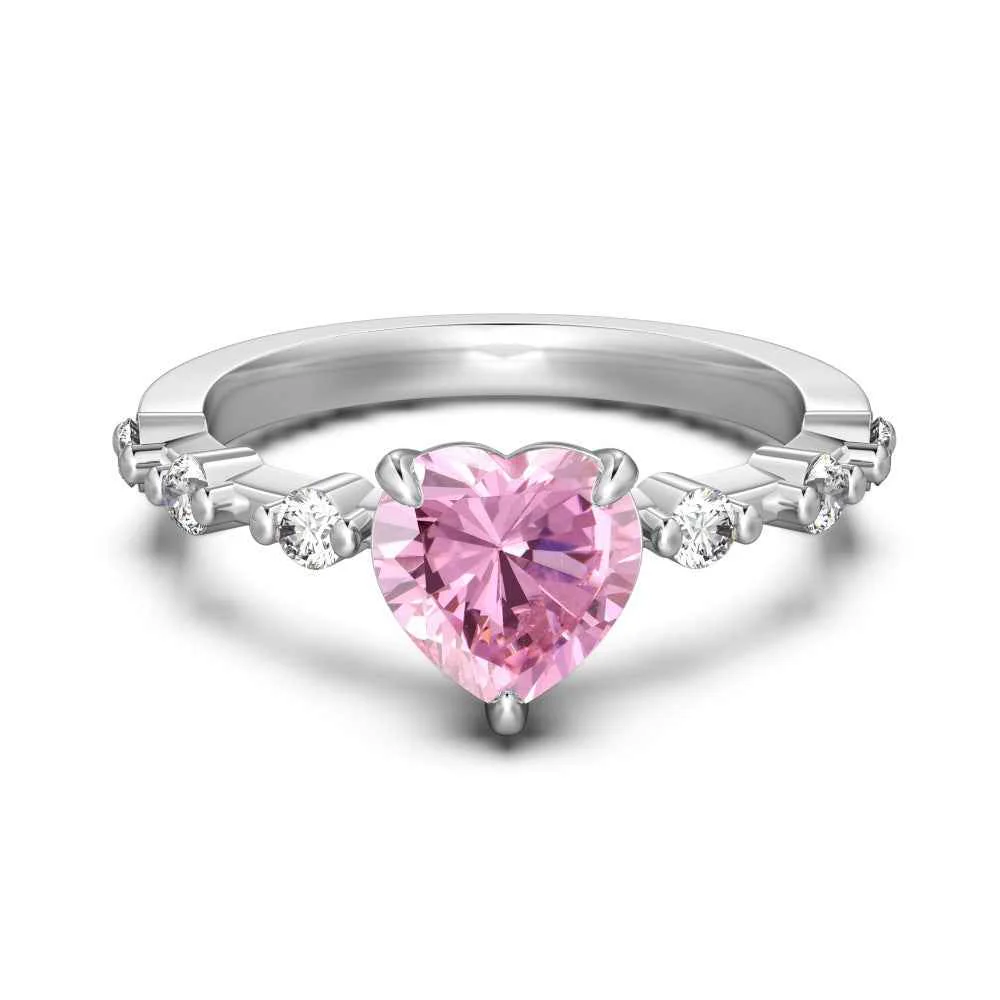 “Heartfelt Elegance” – S925 Sterling Silver Heart-Shaped CZ Ring - Image 2