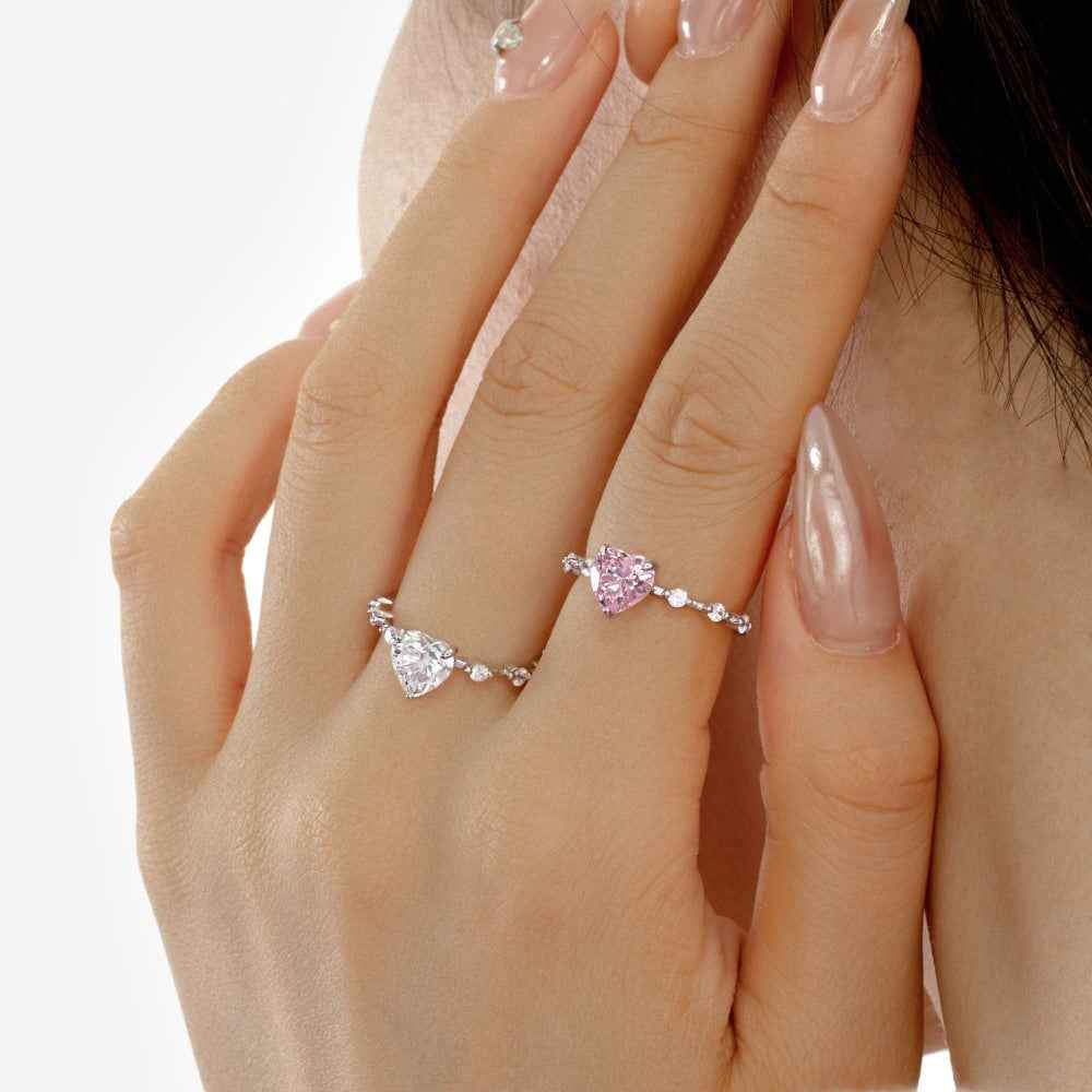 “Heartfelt Elegance” – S925 Sterling Silver Heart-Shaped CZ Ring - Image 3