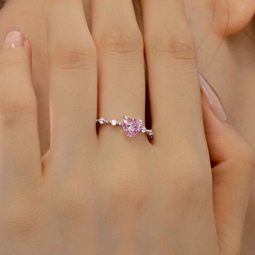 “Heartfelt Elegance” – S925 Sterling Silver Heart-Shaped CZ Ring - Image 5
