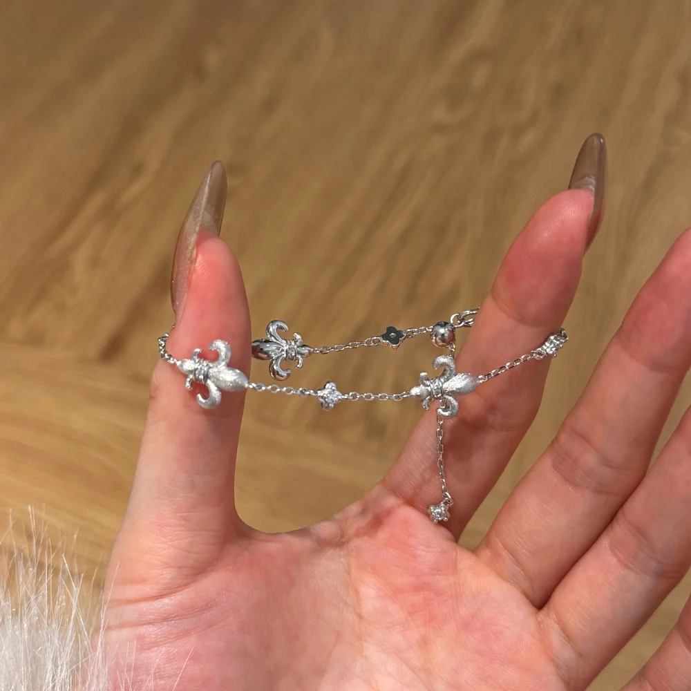 Iris Reverie – Adjustable S925 Silver & Gold Iris Flower Bracelet - Image 9