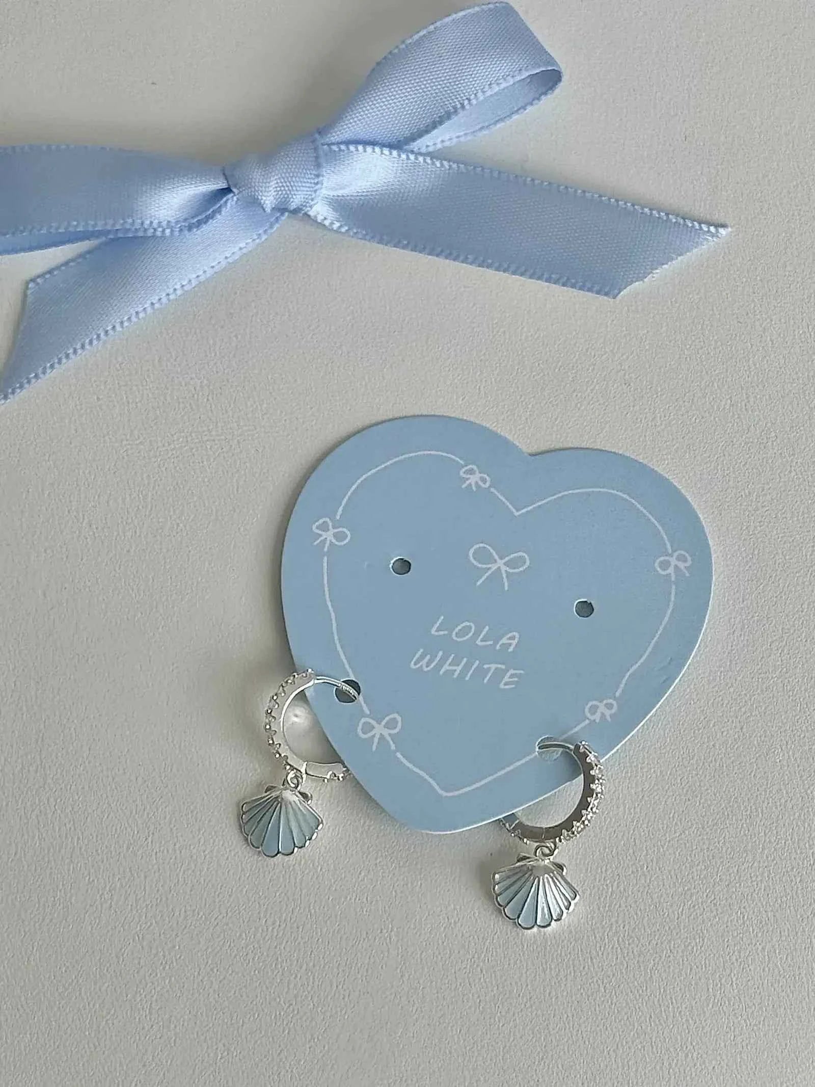 "Island Diary" 925 Sterling Silver Light Blue Shell Earrings - Delicate, Fresh, and Chic - Image 4