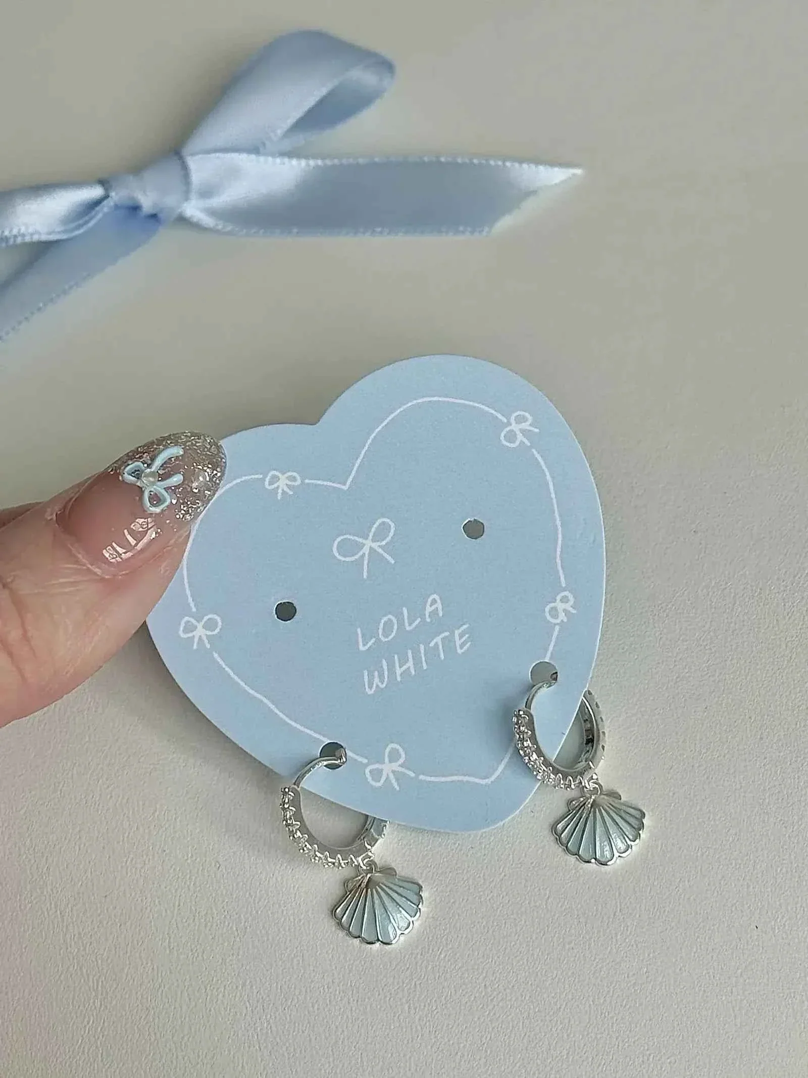 "Island Diary" 925 Sterling Silver Light Blue Shell Earrings - Delicate, Fresh, and Chic - Image 6