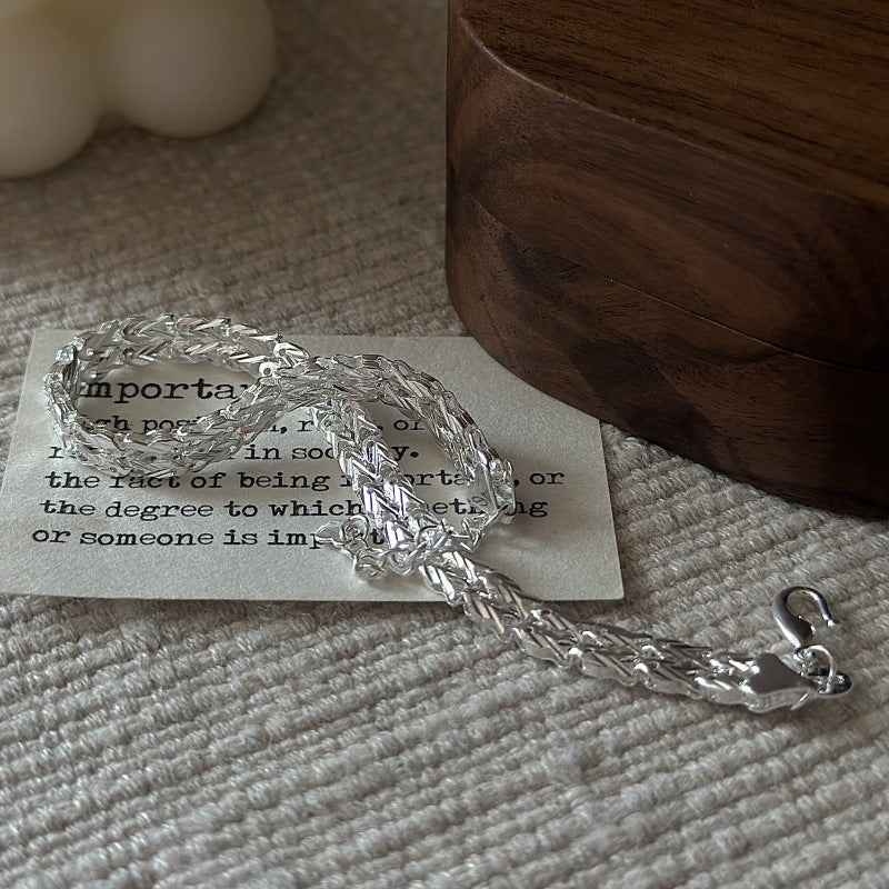"Lace Geometry" S999 Sterling Silver Double-Strand Bracelet