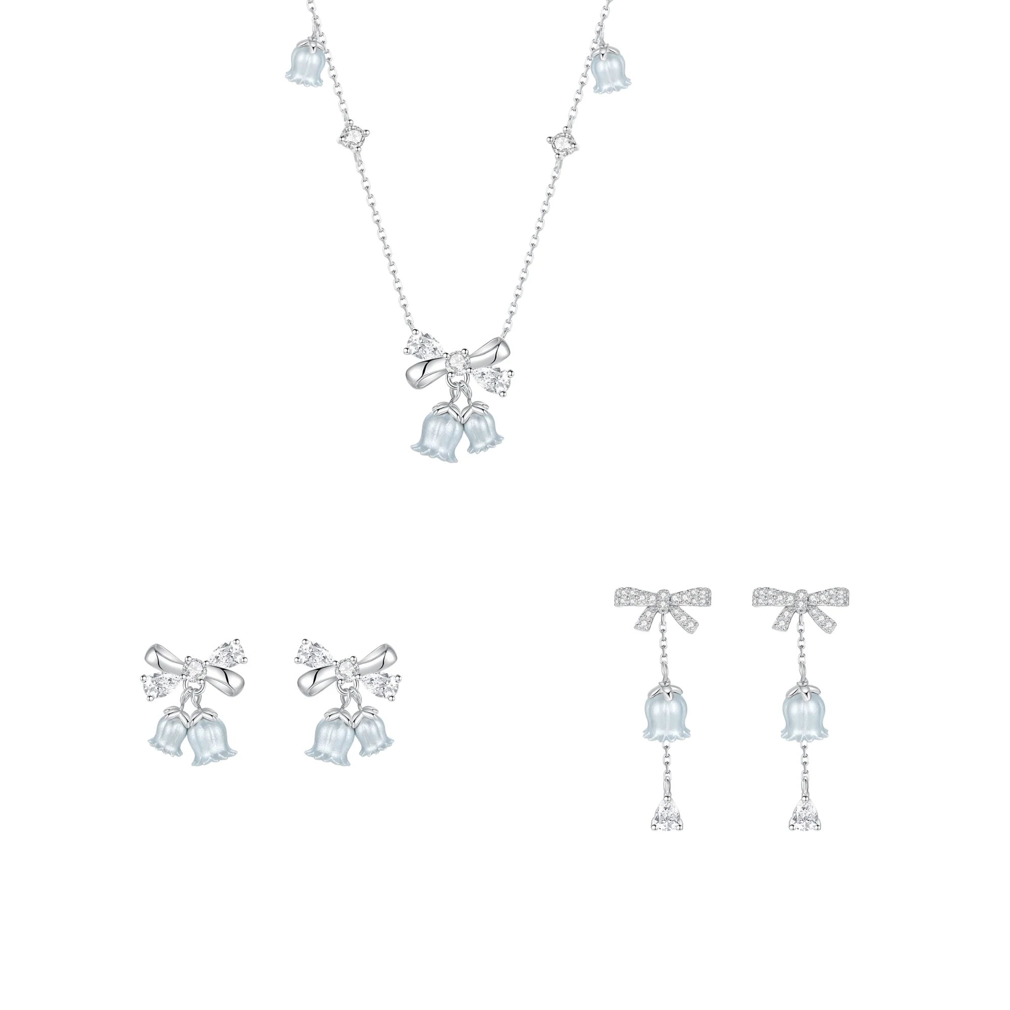 “Lily Bells” 925 Sterling Silver Jewelry Set