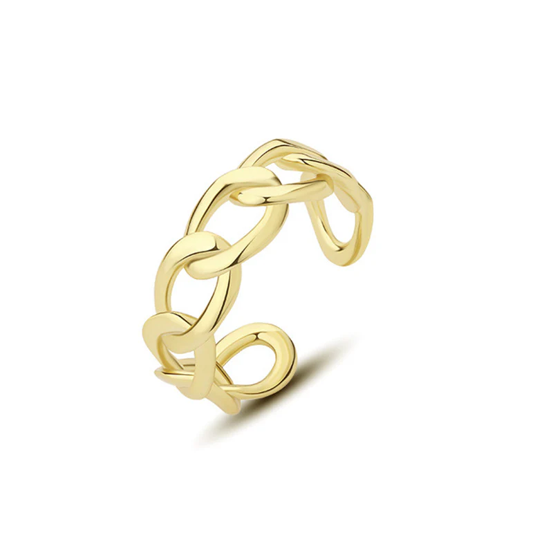“Linked Flow” 925 Sterling Silver Interlocking Open Ring