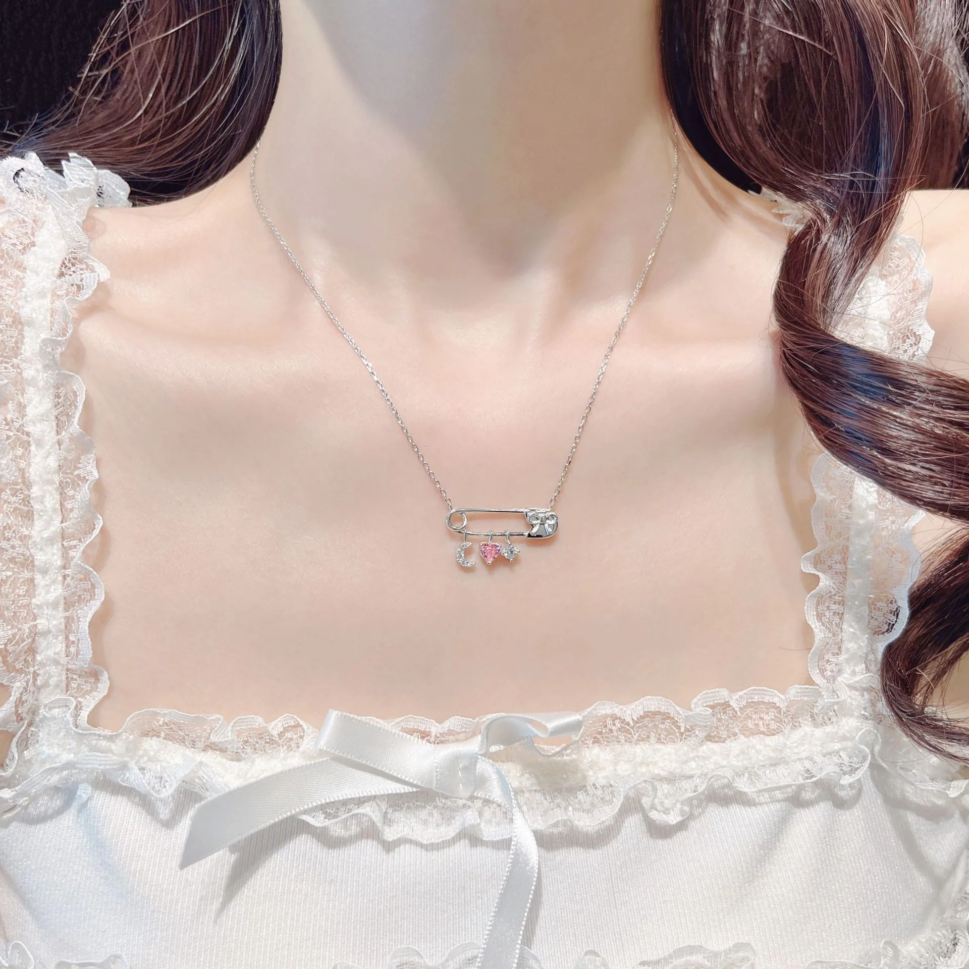 "Love Pin" 925 Sterling Silver Necklace - Image 2