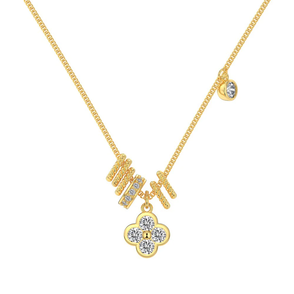 "Lucky Bloom" 925 Sterling Silver Clover Necklace – A Whisper of Fortune