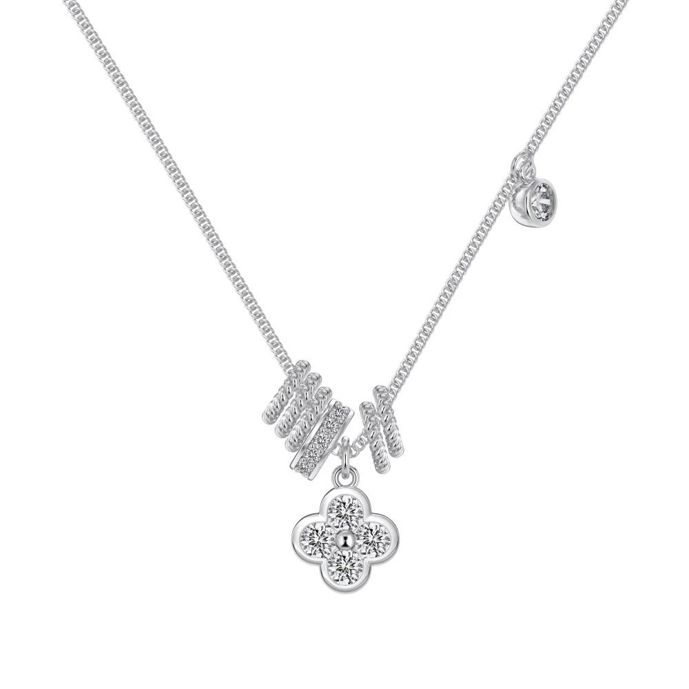 "Lucky Bloom" 925 Sterling Silver Clover Necklace – A Whisper of Fortune - Image 2