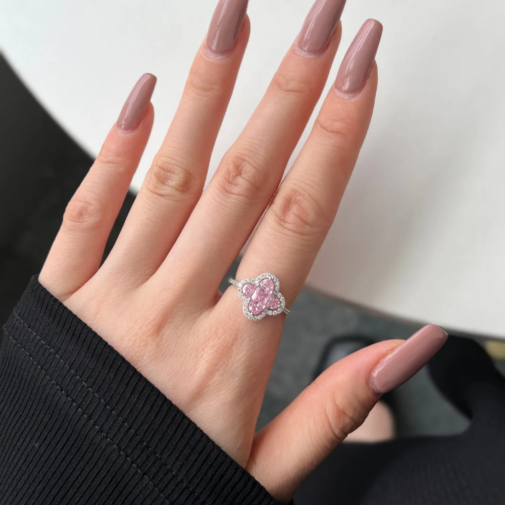 Lucky Clover – S925 Sterling Silver Four-Leaf Clover CZ Ring - Image 5