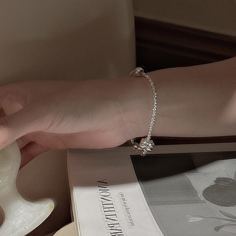 "Lucky Gleam" S925 Sterling Silver Four-Leaf Clover Bracelet - Image 2