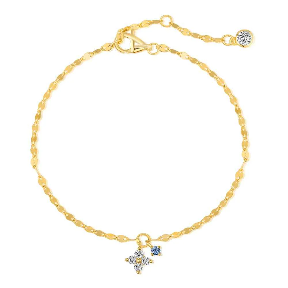 “Lucky Glint” S925 Sterling Silver Clover Charm Bracelet - Image 4