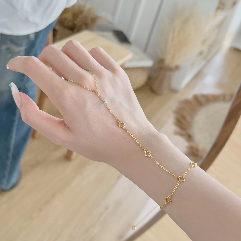 "Lucky Grace" S925 Sterling Silver Finger-Linked Bracelet - Image 6