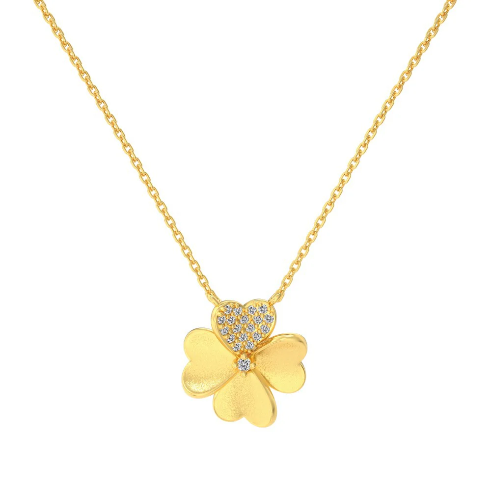 “Lucky Heart Clover” S925 Sterling Silver Heart Clover Jewelry Set (Necklace & Ring) - Image 9