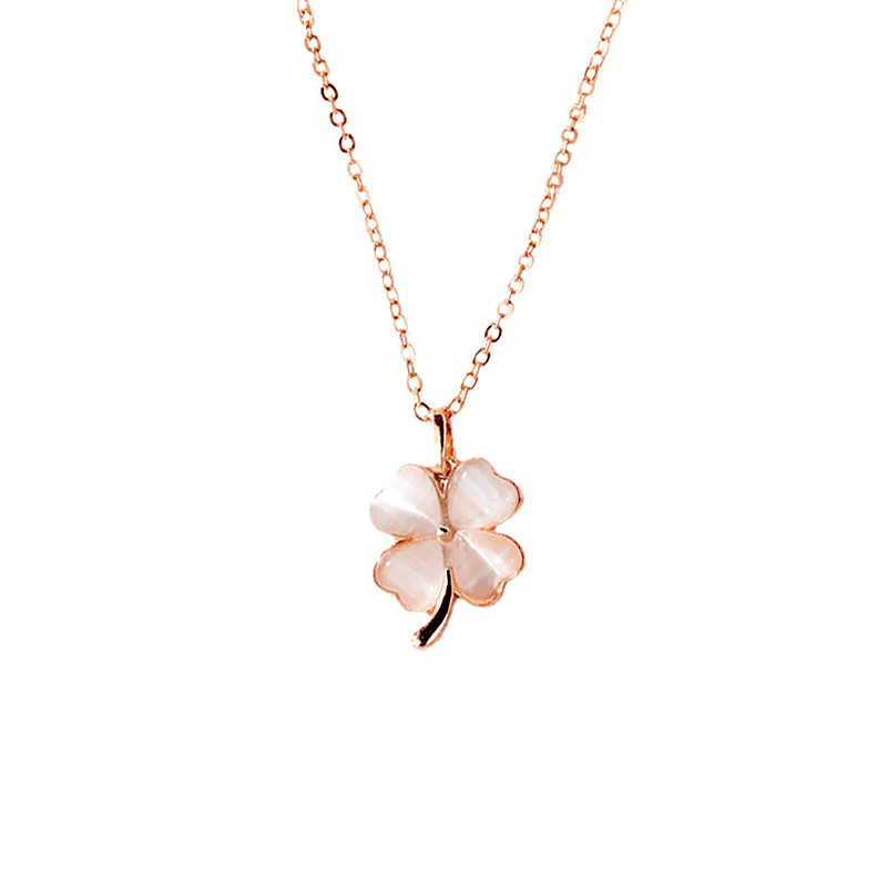 “Lucky Lumière” S925 Sterling Silver Cat’s Eye Clover Necklace