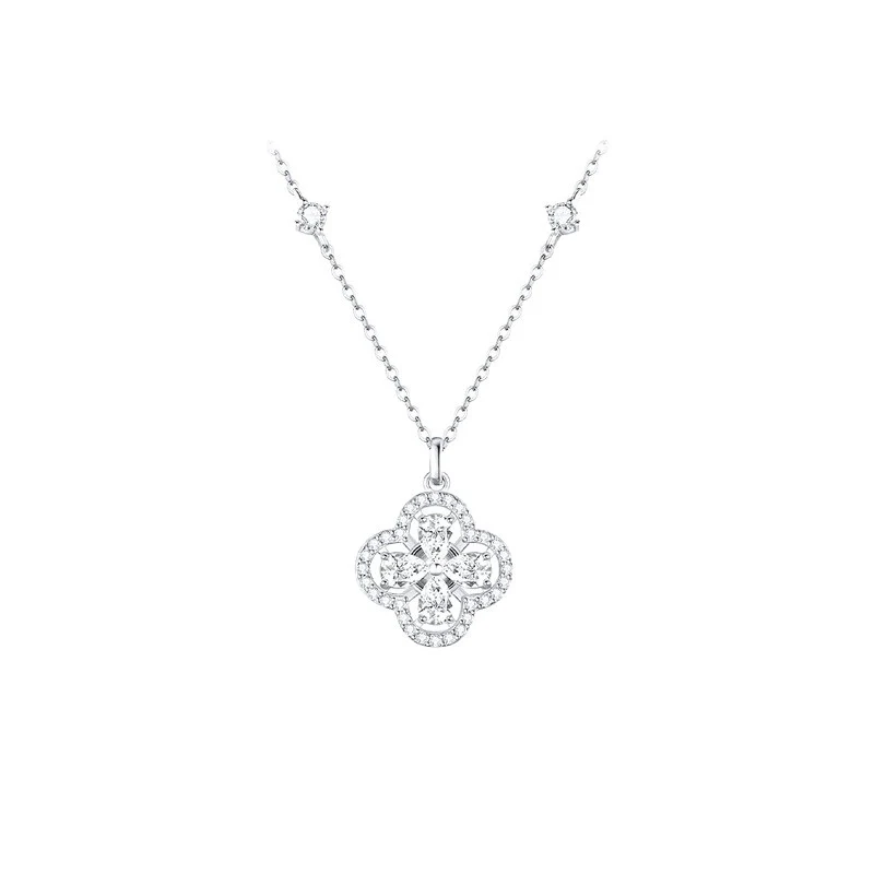 “Lucky Spin Clover” 925 Sterling Silver Rotating Clover Necklace - Image 3