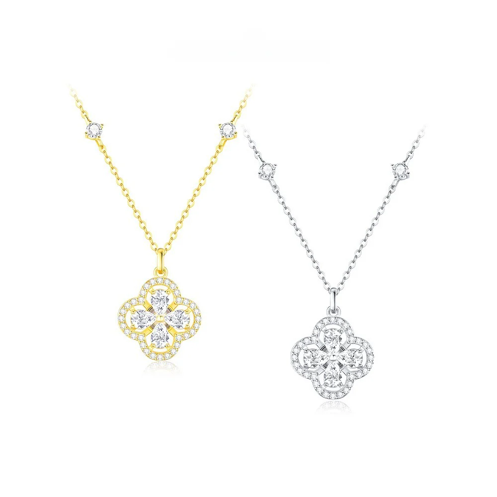 “Lucky Spin Clover” 925 Sterling Silver Rotating Clover Necklace - Image 5