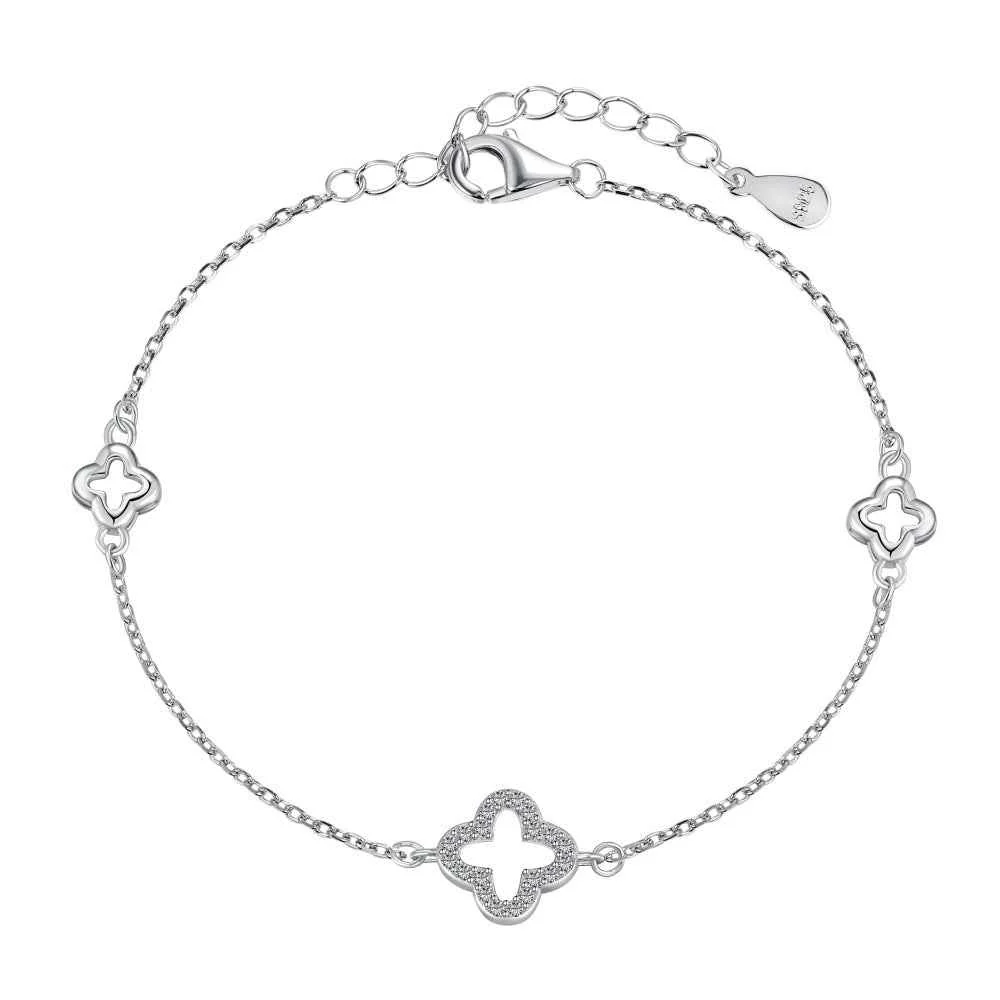 “Lucky Whisper” S925 Sterling Silver Clover Bracelet