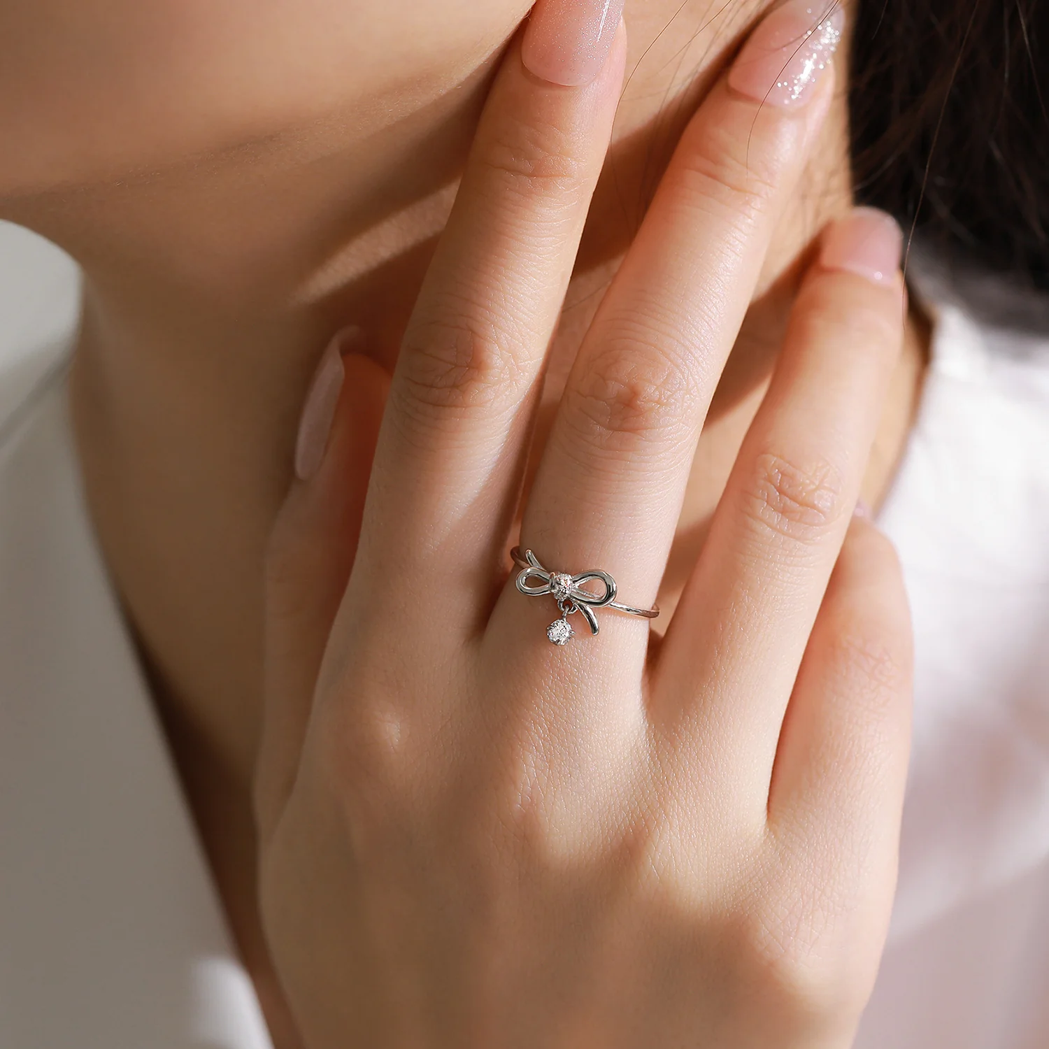 “Lumi Bow” 925 Sterling Silver Bow Jewelry Set - Image 5