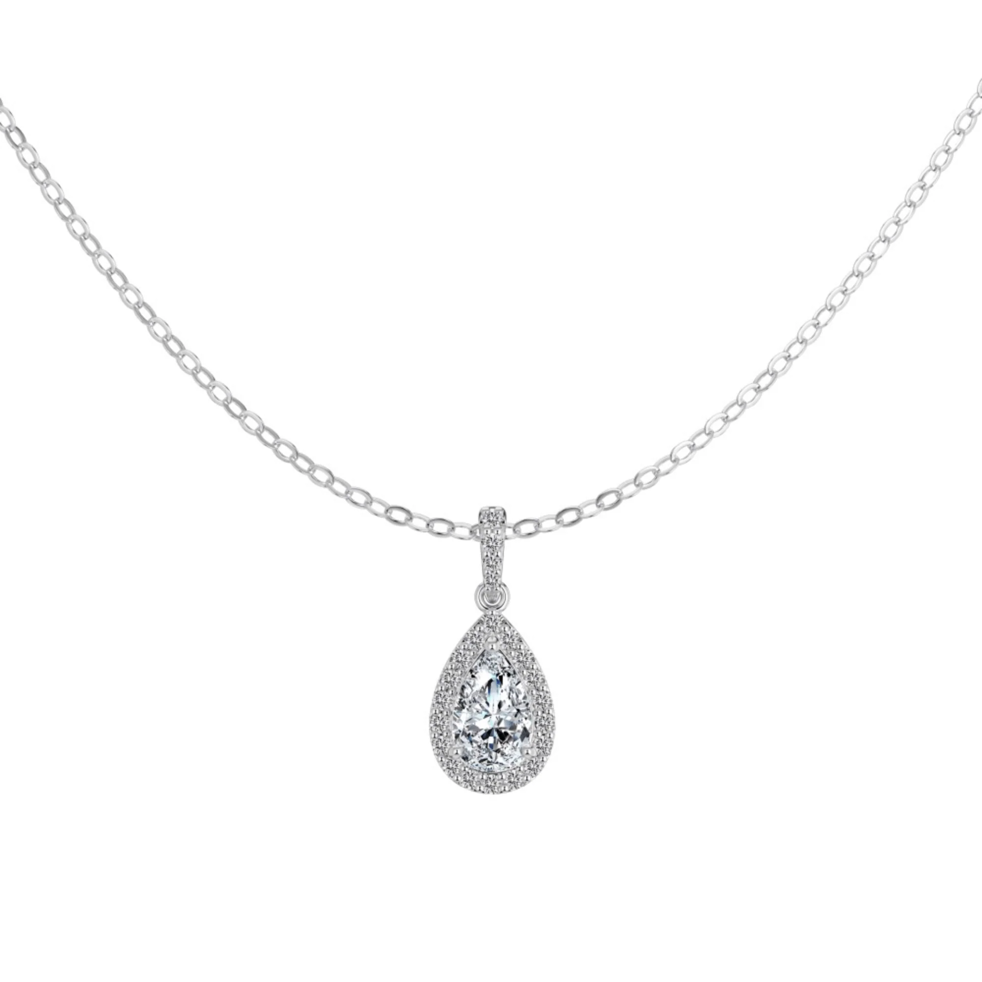“Lumière Drop” 925 Sterling Silver Moissanite Tear Drop Jewelry Set - Image 3