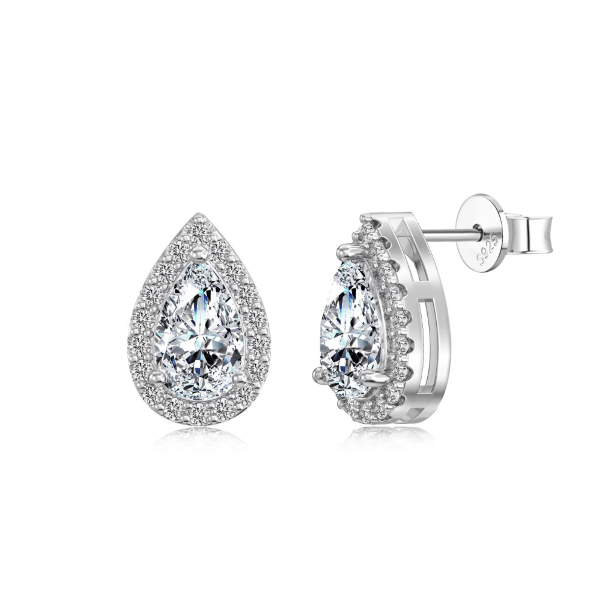 “Lumière Drop” 925 Sterling Silver Moissanite Tear Drop Jewelry Set - Image 4
