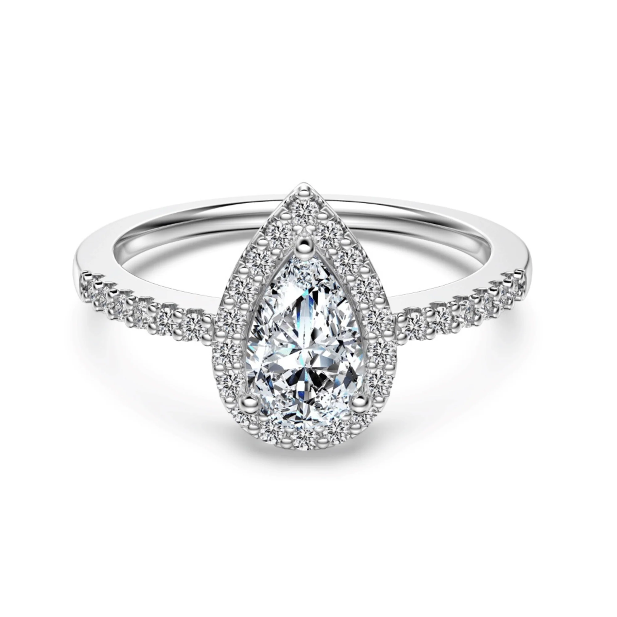 “Lumière Drop” 925 Sterling Silver Moissanite Tear Drop Jewelry Set - Image 5
