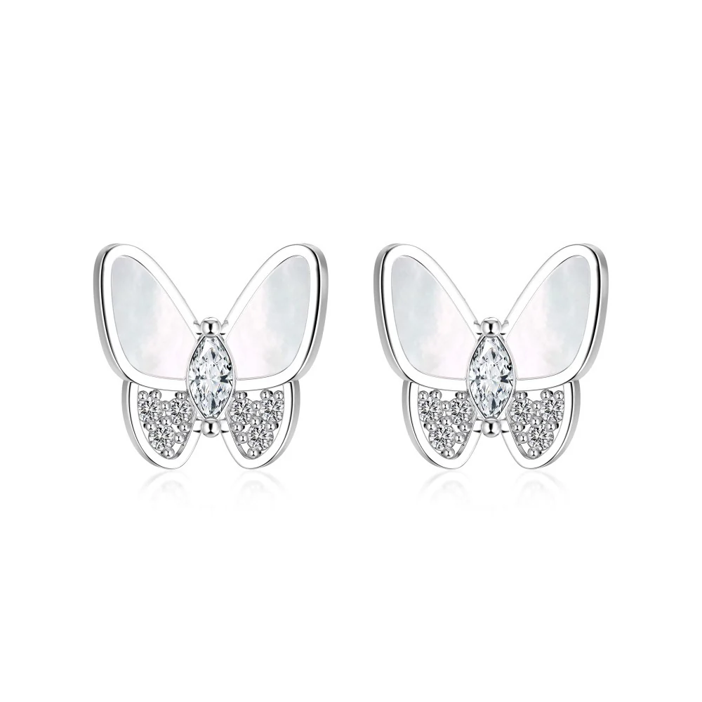 “Lumière Papillon” S925 Sterling Silver Mother-of-Pearl Butterfly Jewelry Set (Necklace, Bracelet, Earrings & Ring) - Image 4