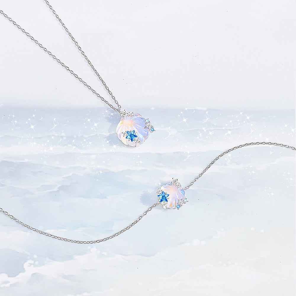 “Luna Tide” S925 Sterling Silver Shell Jewelry Set