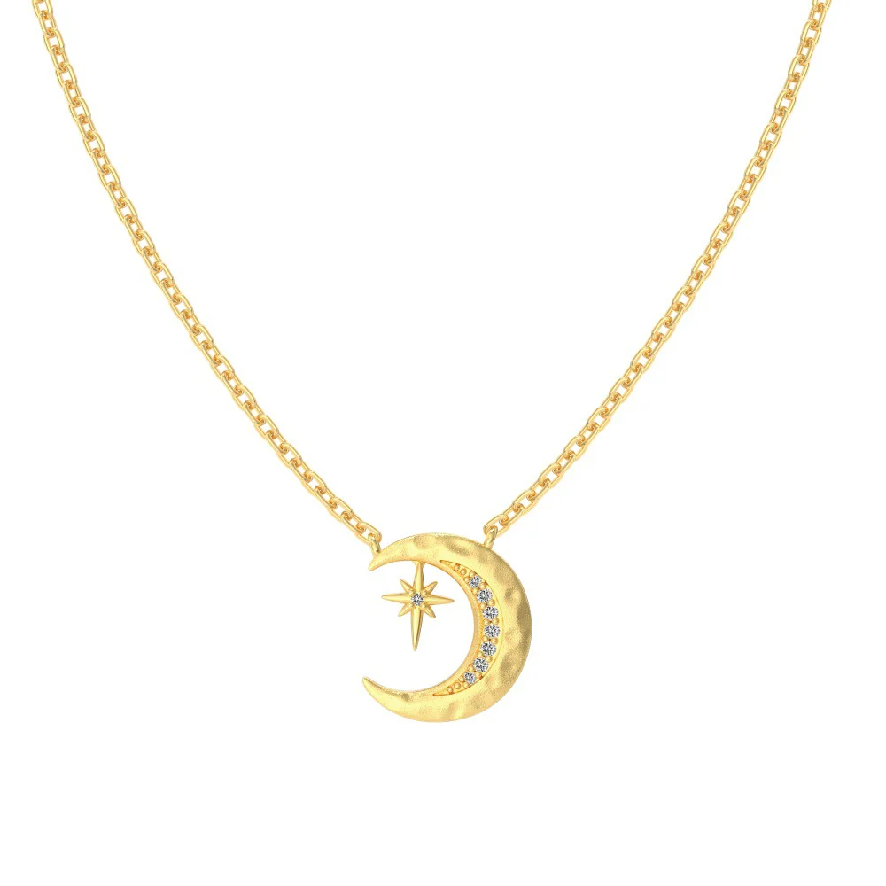 "Lunar Glow" S925 Sterling Silver Moon Pendant Necklace - Image 5