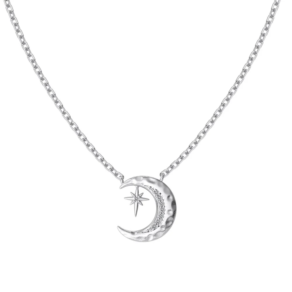 "Lunar Glow" S925 Sterling Silver Moon Pendant Necklace - Image 6