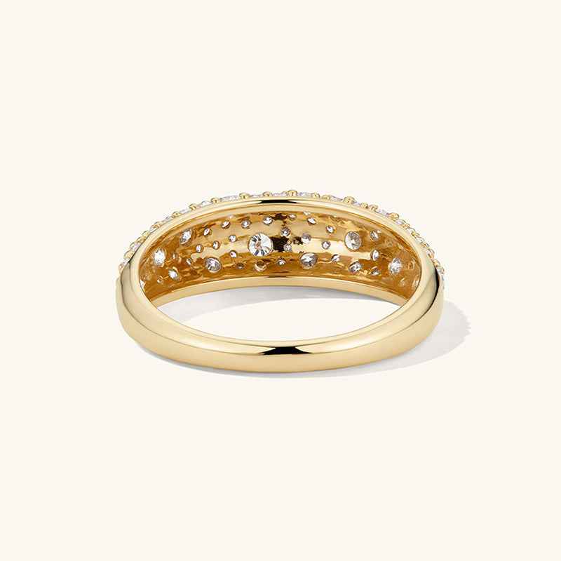 "Luxe Aurora" 925 Sterling Silver Pavé Wide-Band Ring - Image 4