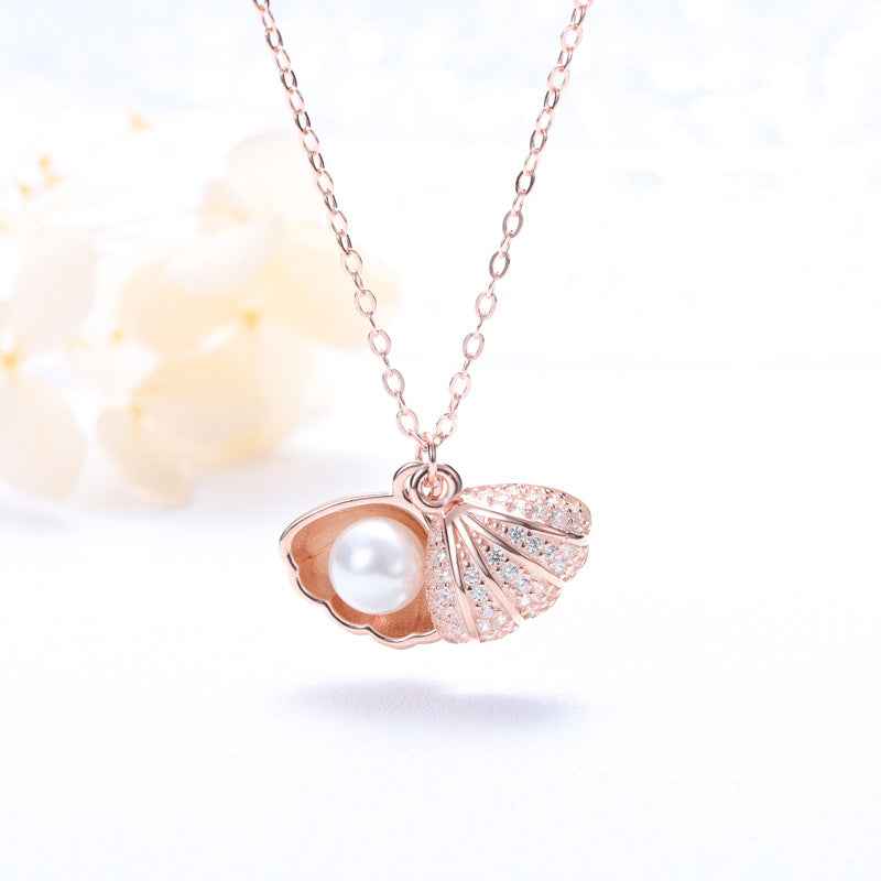 “Marina Pearl” S925 Sterling Silver Shell Pearl Necklace - Image 3