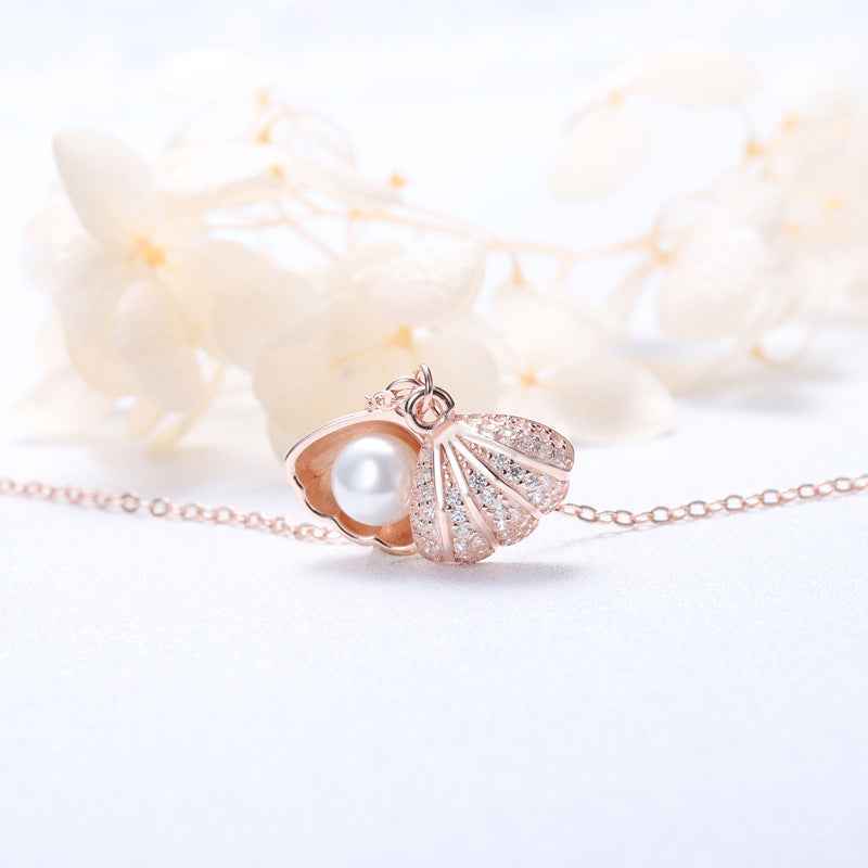 “Marina Pearl” S925 Sterling Silver Shell Pearl Necklace - Image 5