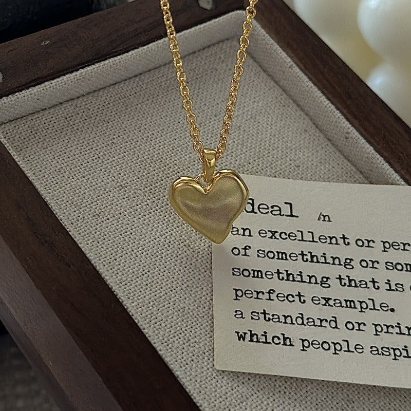 "Matte Heart" S925 Sterling Silver Necklace - Image 4