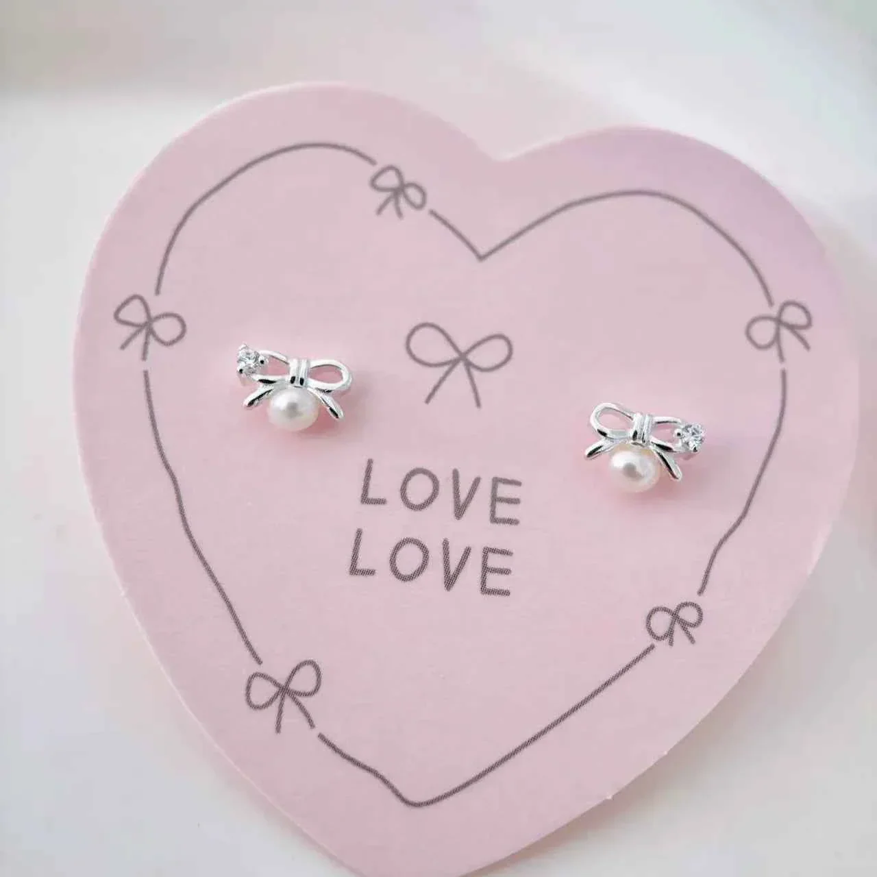 "Mini Bow Pearl" 925 Sterling Silver Stud Earrings - Sweet, Elegant, and Delicate - Image 6