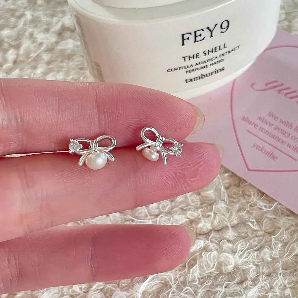"Mini Bow Pearl" 925 Sterling Silver Stud Earrings - Sweet, Elegant, and Delicate - Image 8