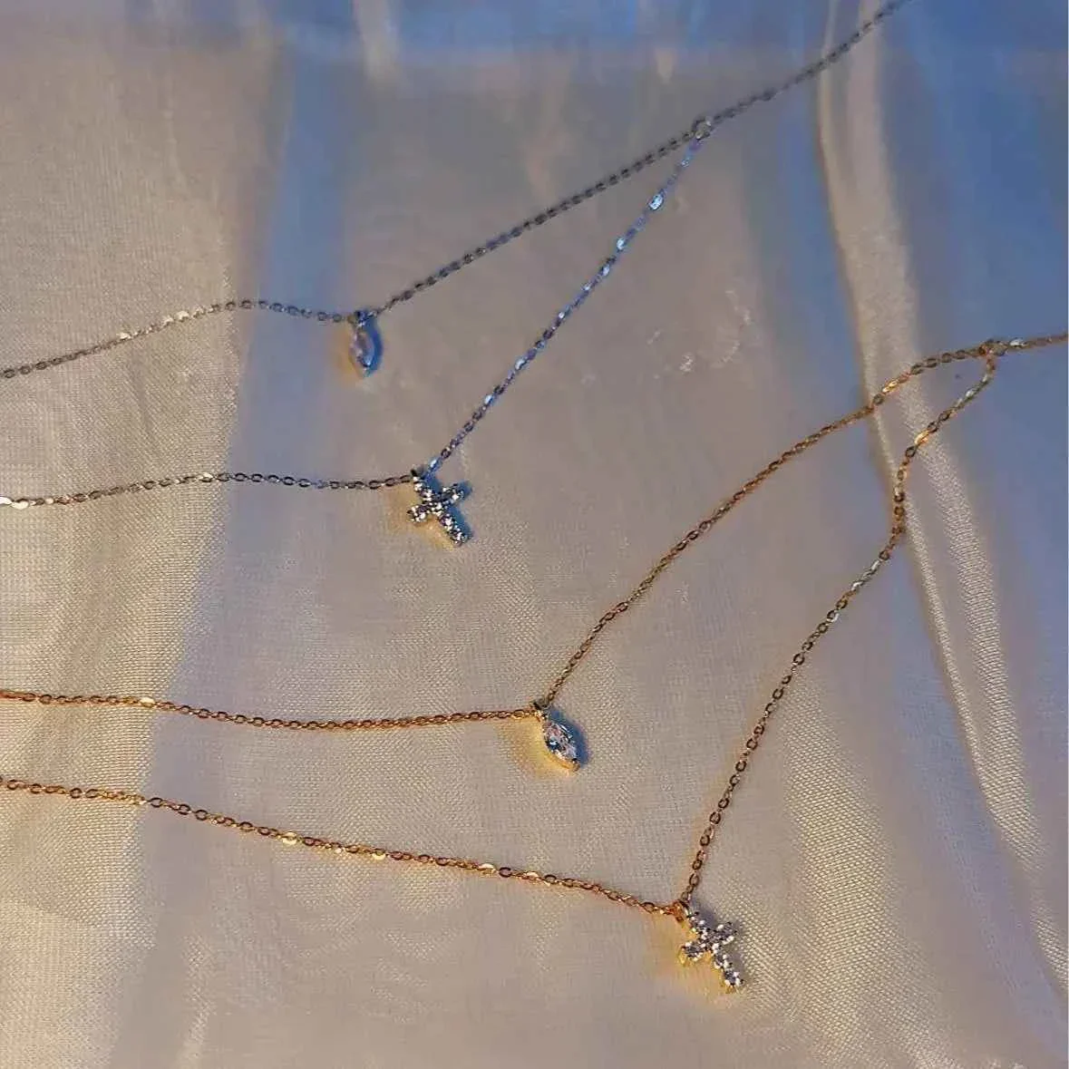 "Mini Double-Chain Cross" 925 Sterling Silver Necklace with 5A Zircon – Petite, Elegant, Faithful - Image 6