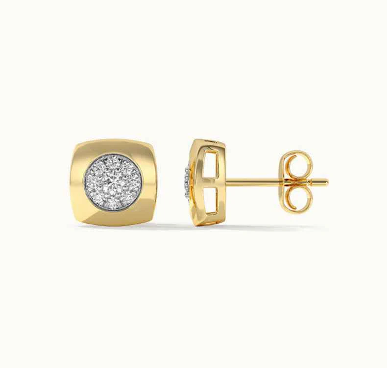 “Modern Frame” 925 Sterling Silver Square Pavé Stud Earrings & Adjustable Ring Set - Image 6