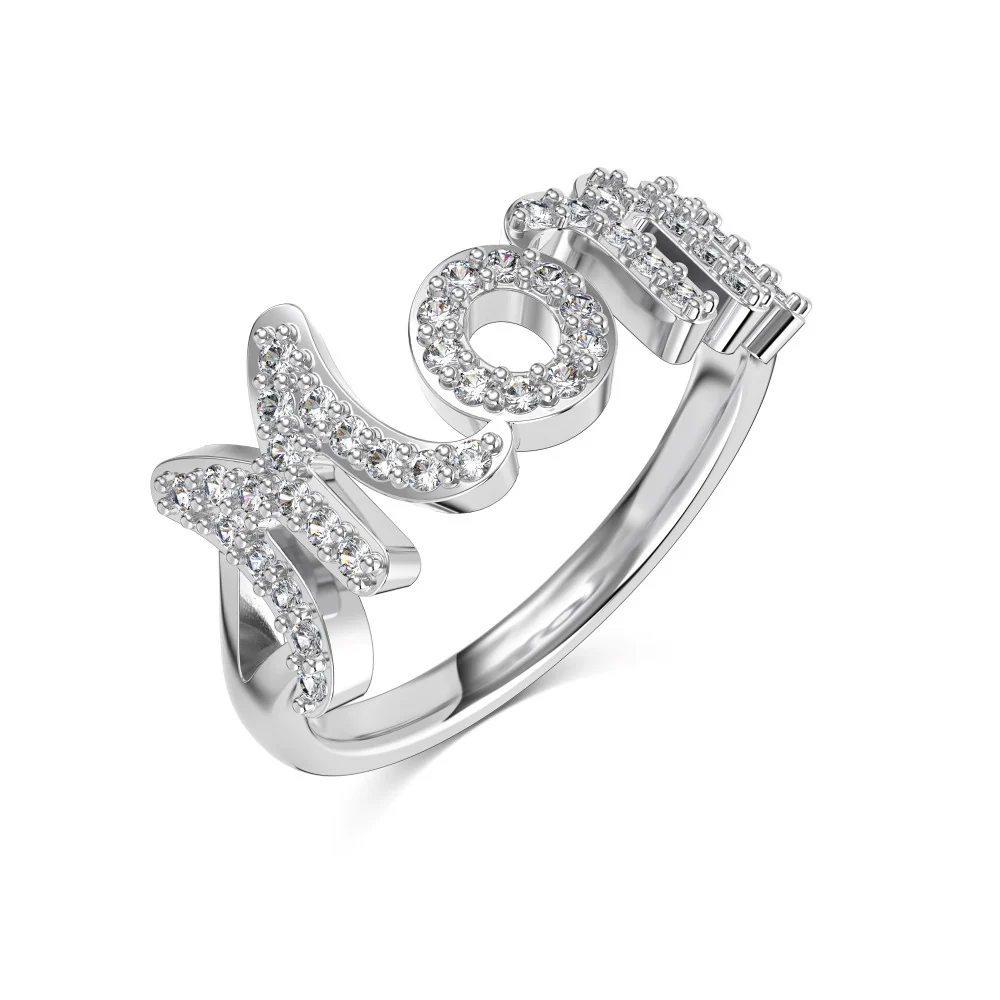 “Mom Radiance” S925 Sterling Silver Pavé MOM Ring - Image 4