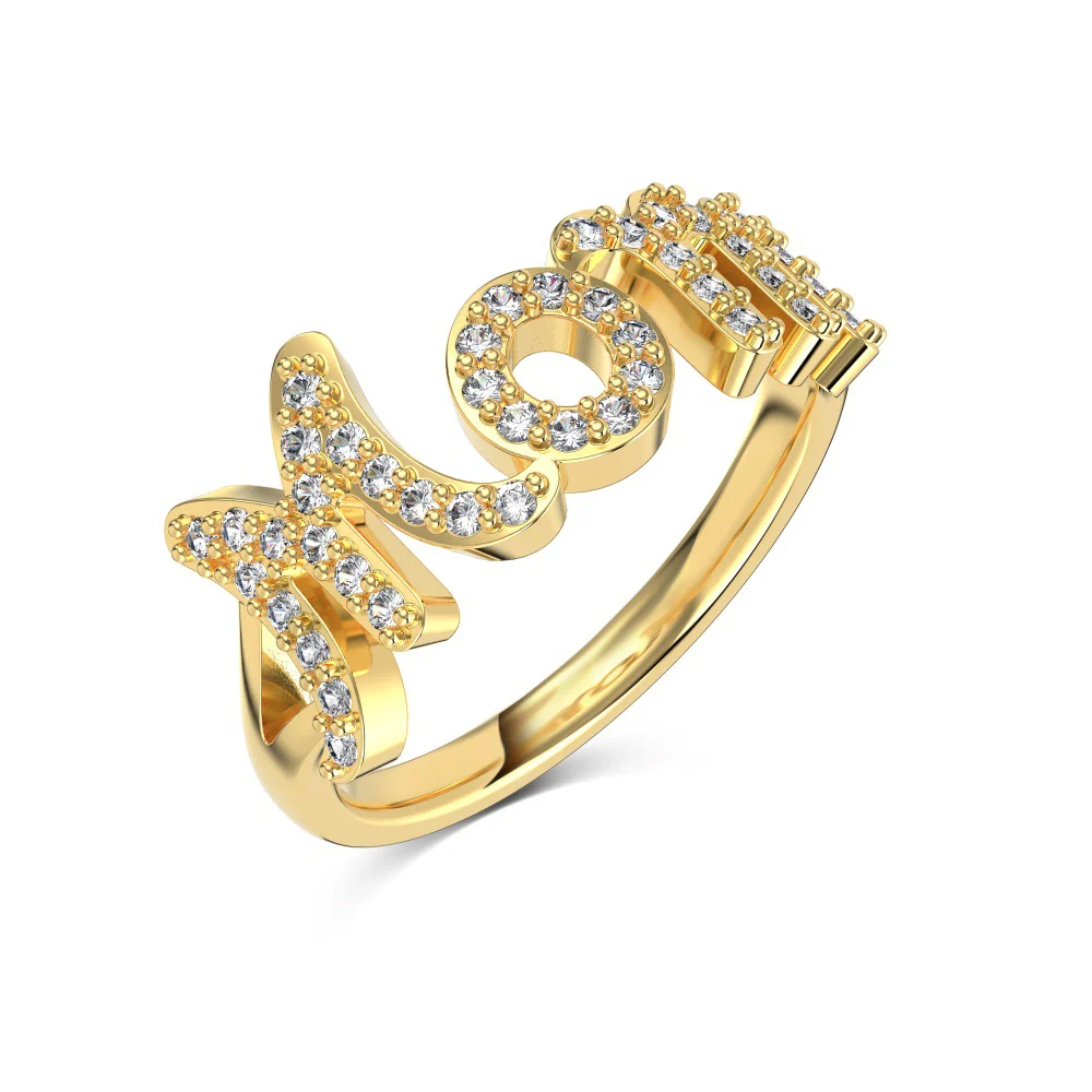“Mom Radiance” S925 Sterling Silver Pavé MOM Ring - Image 5